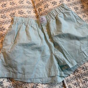 Striped Green Women's Shorts